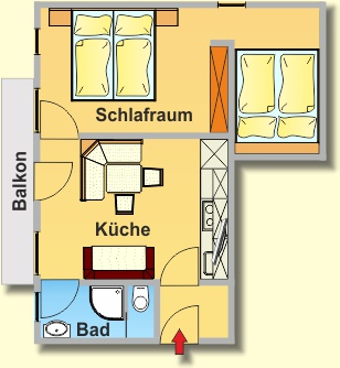 Skizze Ferienwohnung 1 Köberlhütte - Gasthof Gstemmerblick